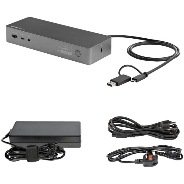 StarTech.com USB-C & USB-A Dock - Hybride Universeel Laptop Docking Station met 100W Power Delivery - Dual Monitor 4K 60Hz HDMI & DisplayPort - 4x USB 3.1 Gen 1 Hub, GbE - Windows & Mac (DK30C2DPEPUE)