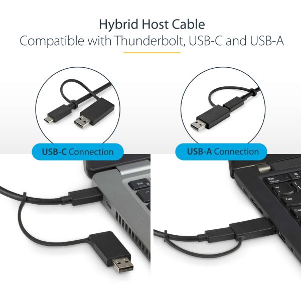 StarTech.com USB-C & USB-A Dock - Hybride Universeel Laptop Docking Station met 100W Power Delivery - Dual Monitor 4K 60Hz HDMI & DisplayPort - 4x USB 3.1 Gen 1 Hub, GbE - Windows & Mac (DK30C2DPEPUE)