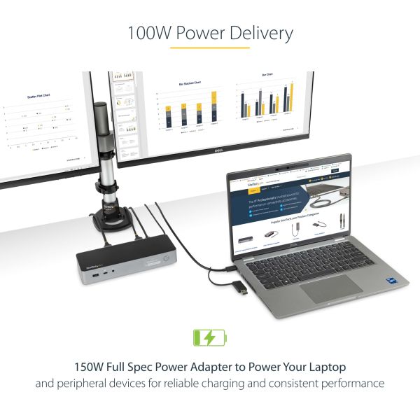 StarTech.com USB-C & USB-A Dock - Hybride Universeel Laptop Docking Station met 100W Power Delivery - Dual Monitor 4K 60Hz HDMI & DisplayPort - 4x USB 3.1 Gen 1 Hub, GbE - Windows & Mac (DK30C2DPEPUE)