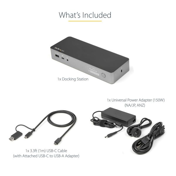 StarTech.com USB-C & USB-A Dock - Hybride Universeel Laptop Docking Station met 100W Power Delivery - Dual Monitor 4K 60Hz HDMI & DisplayPort - 4x USB 3.1 Gen 1 Hub, GbE - Windows & Mac (DK30C2DPEPUE)