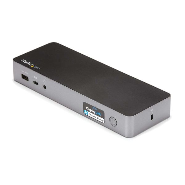 StarTech.com USB-C & USB-A Dock, Hybride Universeel Laptop Docking Station met Dual Monitor 4K60Hz HDMI & DisplayPort, USB 3.1 Gen 1 Hub, GbE, 60W Power Delivery, Windows, Mac & Chrome (DK30C2DPPDUE)