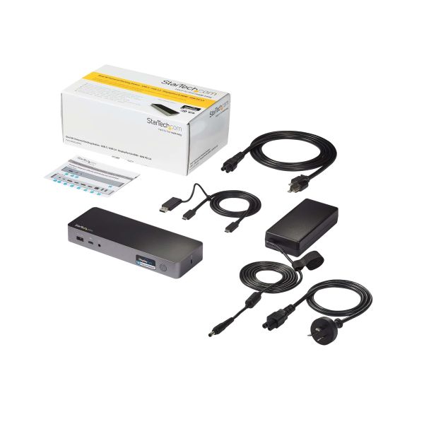 StarTech.com USB-C & USB-A Dock, Hybride Universeel Laptop Docking Station met Dual Monitor 4K60Hz HDMI & DisplayPort, USB 3.1 Gen 1 Hub, GbE, 60W Power Delivery, Windows, Mac & Chrome (DK30C2DPPDUE)