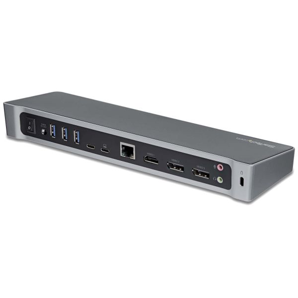 StarTech.com USB-C Dock, Triple 4K Monitor Laptop Docking Station met Dual DisplayPort & HDMI, 100W Power Delivery, USB-C, 4x USB-A Hub, USB 3.1 Gen 1 Type-C Dock, Windows & Mac (DK30CH2DEPUE)