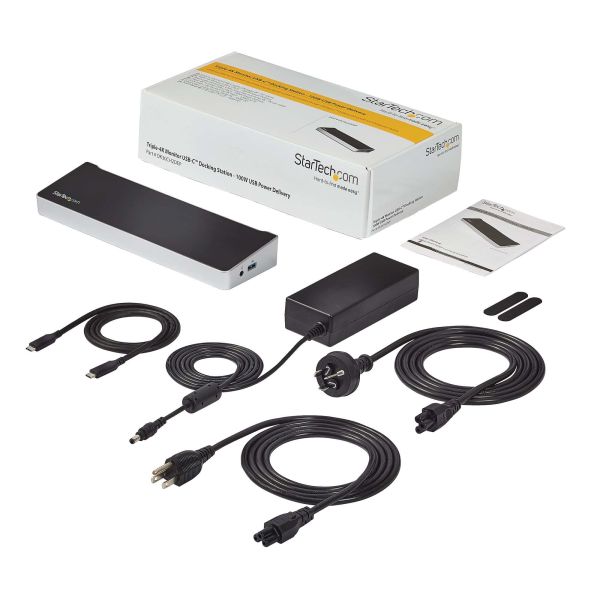 StarTech.com 4K USB-C Dock, Triple UHD 4K Monitor Docking Station, Mac & Windows, USB C to HDMI & DisplayPort, 100W Power Delivery, 5x USB 5Gbps Hub (DK30CH2DEPUE)