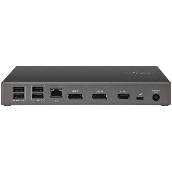 StarTech.com USB C Dock - Triple 4K Monitor USB Type-C Docking Station - 100W Power Delivery - DP 1.4 Alt Mode & DSC, 2x DisplayPort 1.4/HDMI 2.0 - 6xUSB (2x 10Gbps) - Windows/Chrome (DK31C2DHSPDUE)