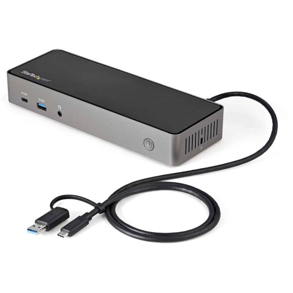 StarTech.com USB-C & USB-A Dock - Hybride Universeel Triple Monitor Laptop Docking Station DisplayPort & HDMI 4K 60Hz - 85W Power Delivery, 6x USB Hub, GbE, Audio - USB 3.1 Gen 2 10Gbps (DK31C3HDPDUE)