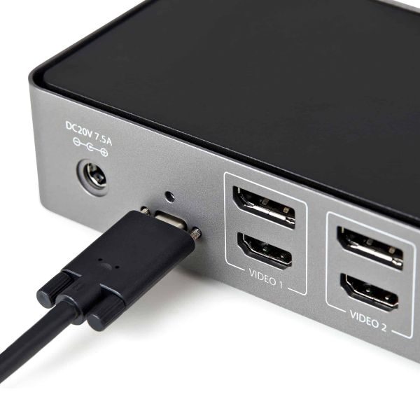 StarTech.com USB-C & USB-A Dock - Hybride Universeel Triple Monitor Laptop Docking Station DisplayPort & HDMI 4K 60Hz - 85W Power Delivery, 6x USB Hub, GbE, Audio - USB 3.1 Gen 2 10Gbps (DK31C3HDPDUE)