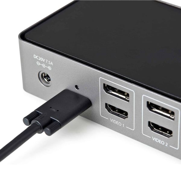 StarTech.com USB-C & USB-A Dock - Hybride Universeel Triple Monitor Laptop Docking Station DisplayPort & HDMI 4K 60Hz - 85W Power Delivery, 6x USB Hub, GbE, Audio - USB 3.1 Gen 2 10Gbps (DK31C3HDPDUE)