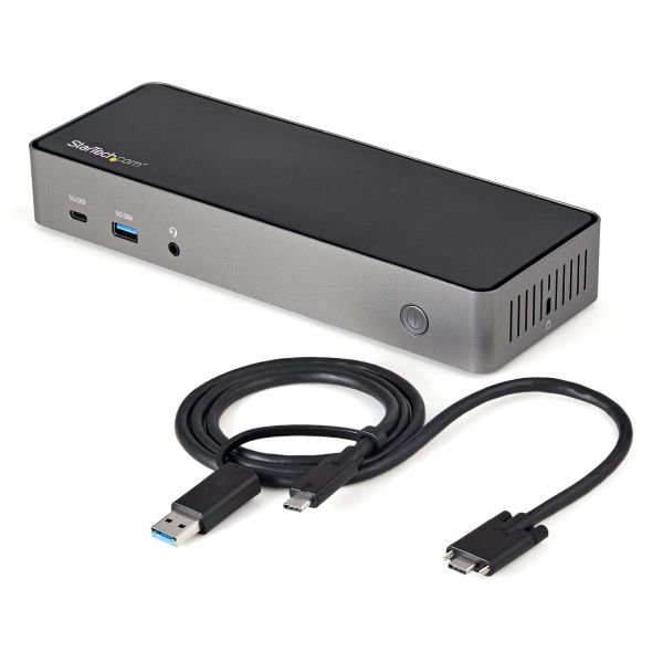 StarTech.com USB-C & USB-A Dock - Hybride Universeel Triple Monitor Laptop Docking Station DisplayPort & HDMI 4K 60Hz - 85W Power Delivery, 6x USB Hub, GbE, Audio - USB 3.1 Gen 2 10Gbps (DK31C3HDPDUE)