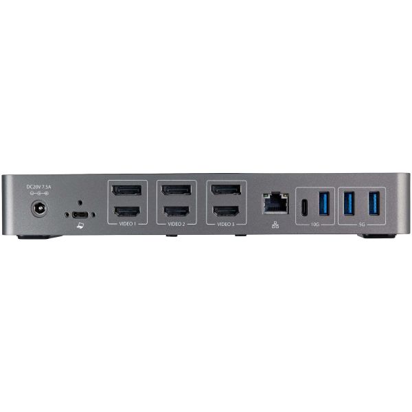 StarTech.com USB-C & USB-A Dock - Hybride Universeel Triple Monitor Laptop Docking Station DisplayPort & HDMI 4K 60Hz - 85W Power Delivery, 6x USB Hub, GbE, Audio - USB 3.1 Gen 2 10Gbps (DK31C3HDPDUE)