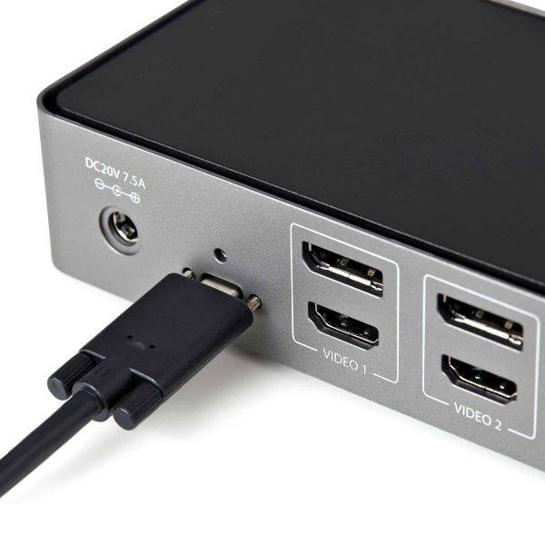 StarTech.com USB-C & USB-A Dock - Hybride Universeel Triple Monitor Laptop Docking Station DisplayPort & HDMI 4K 60Hz - 85W Power Delivery, 6x USB Hub, GbE, Audio - USB 3.1 Gen 2 10Gbps (DK31C3HDPDUE)