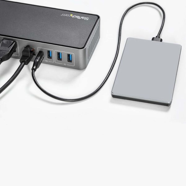 StarTech.com USB-C & USB-A Dock - Hybride Universeel Triple Monitor Laptop Docking Station DisplayPort & HDMI 4K 60Hz - 85W Power Delivery, 6x USB Hub, GbE, Audio - USB 3.1 Gen 2 10Gbps (DK31C3HDPDUE)