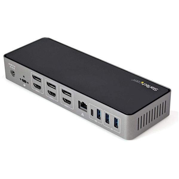 StarTech.com USB-C & USB-A Dock - Hybride Universeel Triple Monitor Laptop Docking Station DisplayPort & HDMI 4K 60Hz - 85W Power Delivery, 6x USB Hub, GbE, Audio - USB 3.1 Gen 2 10Gbps (DK31C3HDPDUE)