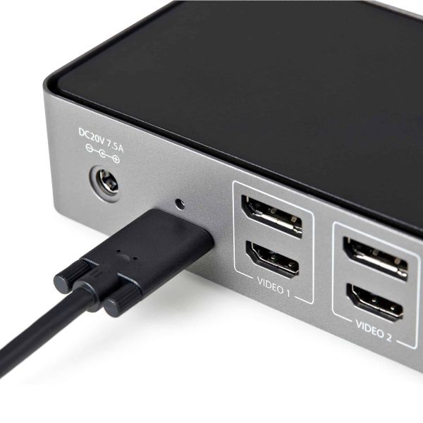 StarTech.com USB-C & USB-A Dock - Hybride Universeel Triple Monitor Laptop Docking Station DisplayPort & HDMI 4K 60Hz - 85W Power Delivery, 6x USB Hub, GbE, Audio - USB 3.1 Gen 2 10Gbps (DK31C3HDPDUE)