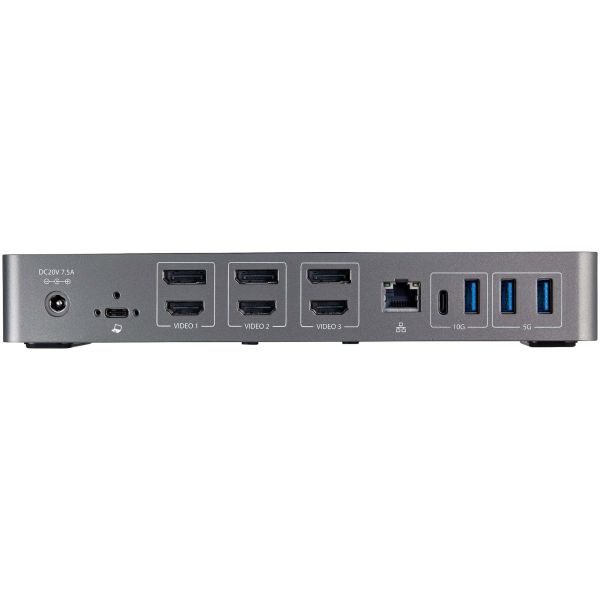 StarTech.com USB-C & USB-A Dock - Hybride Universeel Triple Monitor Laptop Docking Station DisplayPort & HDMI 4K 60Hz - 85W Power Delivery, 6x USB Hub, GbE, Audio - USB 3.1 Gen 2 10Gbps (DK31C3HDPDUE)