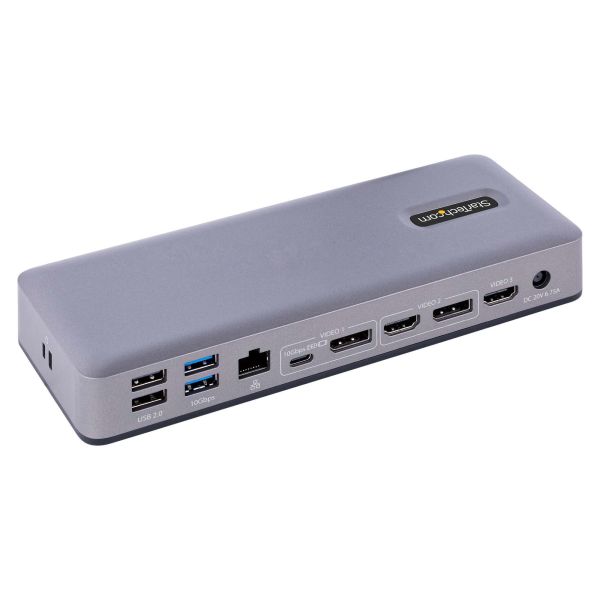 StarTech.com USB-C Docking Station, Multi Monitor USB-C Dock, HDMI/DP/DP Alt-mode, 3x 4K30 / 2x 4K60, 7-Port USB Hub, 60W Power Delivery, GbE, 3.5mm Audio, Works With Chromebook Certified (DK31C3MNCRUE)