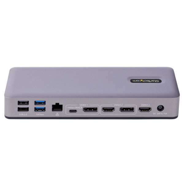 StarTech.com USB-C Docking Station, Multi Monitor USB-C Dock, HDMI/DP/DP Alt-mode, 3x 4K30 / 2x 4K60, 7-Port USB Hub, 60W Power Delivery, GbE, 3.5mm Audio, Works With Chromebook Certified (DK31C3MNCRUE)