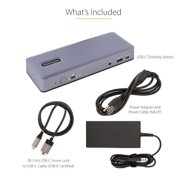 StarTech.com USB-C Docking Station, Multi Monitor USB-C Dock, HDMI/DP/DP Alt-mode, 3x 4K30 / 2x 4K60, 7-Port USB Hub, 60W Power Delivery, GbE, 3.5mm Audio, Works With Chromebook Certified (DK31C3MNCRUE)