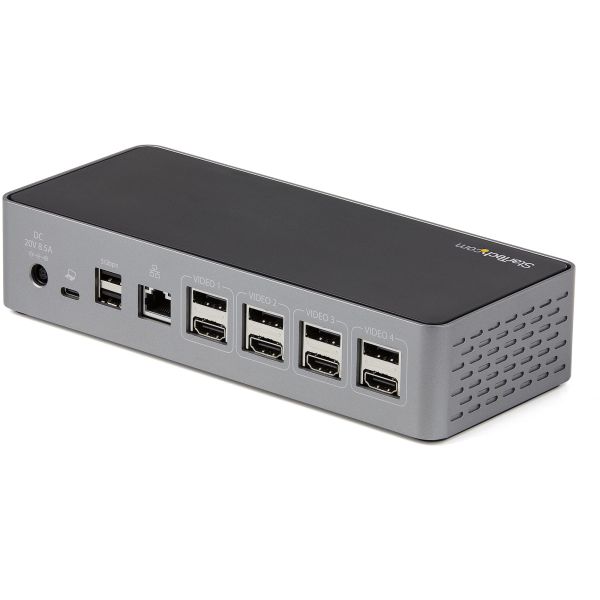 StarTech.com USB-C Dock, 4K 60Hz Quad Monitor DisplayPort & HDMI, Universeel USB Type-C Docking Station met 100W Power Delivery, USB Hub met 1x USB Type-C & 3x USB-A, Ethernet, Audio (DK31C4DPPDUE)