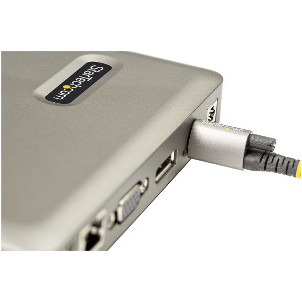 StarTech.com USB C Dock, USB-C naar DisplayPort 4K 30Hz of VGA, 65W USB Power Delivery Lader, 4 Port USB 3.1 Gen 1 Hub, Universele USB-C Laptop Docking Station met Ethernet (DKM30CHDPDUE)