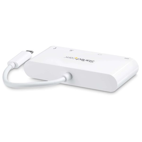 StarTech.com USB C Multiport Adapter, USB-C naar DVI-D (Digitaal) Video Adapter, 60W Power Delivery Passthrough Charging, GbE, USB-A, USB Type-C/Thunderbolt 3 Mini Laptop Dock (DKT30CDVPD)