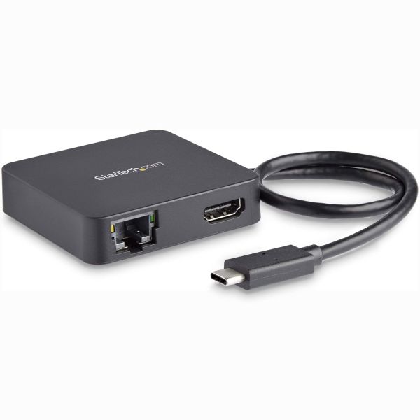 StarTech.com USB C Multiport Adapter, USB-C Travel Dock met 4K HDMI Video, Gigabit Ethernet, USB 3.0 Hub (1x USB-A 1x USB-C), USB Type-C Mini Laptop Docking Station, Thunderbolt 3 Compatibel (DKT30CHD)