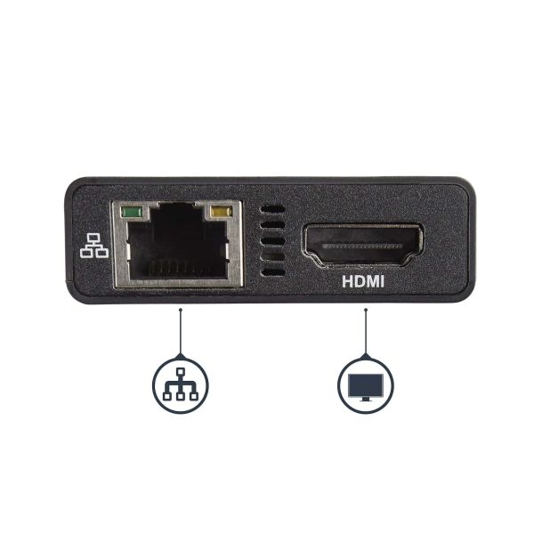 StarTech.com USB-C Multiport Adapter, USB-C Travel Dock met 4K HDMI, 60W Power Delivery Passthrough, GbE, 2pt USB-A 3.0 Hub, USB Type-C Mini Laptop Docking Station, Thunderbolt 3 Compatibel (DKT30CHPD)