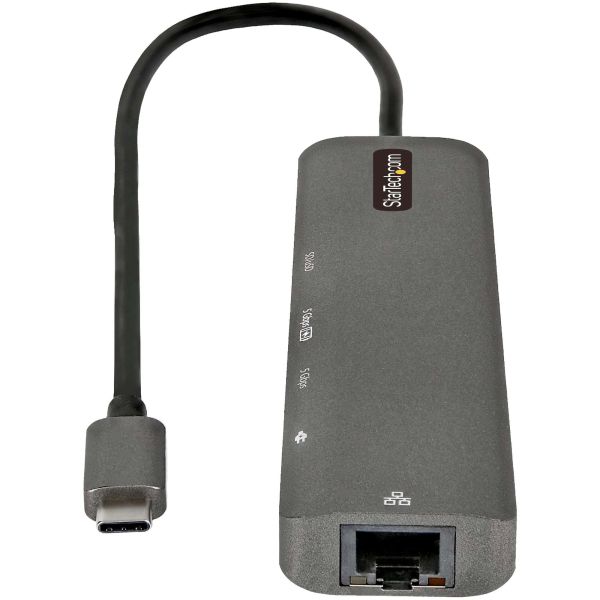 StarTech.com USB C Multiport Adapter - USB-C naar 4K 60Hz HDMI 2.0, 100W Power Delivery Pass-through, SD/MicroSD, 2-Port USB 3.0 Hub, GbE - USB Type-C Mini Dock - Lange (30cm) Kabel (DKT30CHSDPD1)