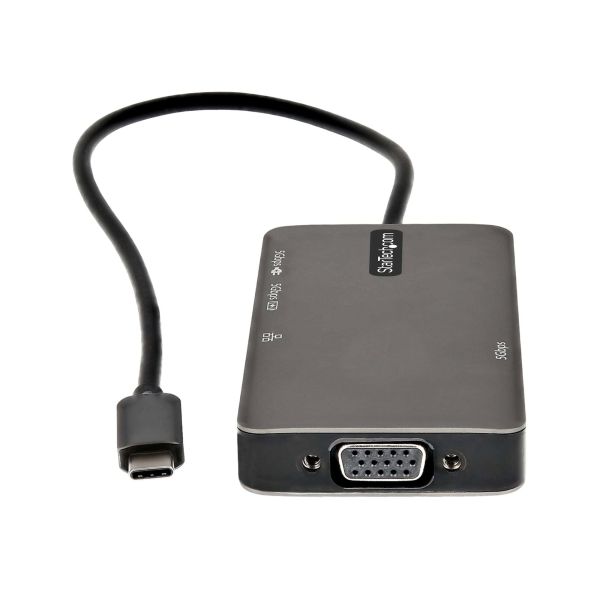 StarTech.com USB-C Multiport Adapter - USB-C to 4K 30Hz HDMI or 1080p VGA - USB Type-C Mini Dock met 100W Power Delivery Passthrough, 3-Port USB Hub 5Gbps, GbE - 30cm Kabel (DKT30CHVPD2)