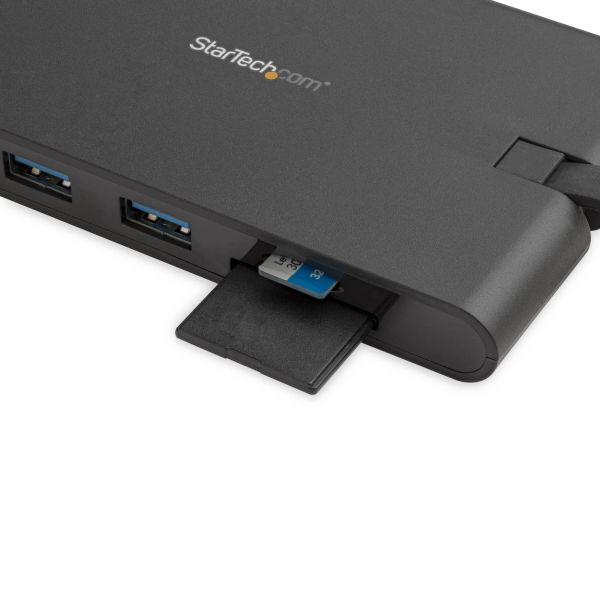 StarTech.com USB-C Multiport Adapter - USB Type-C 8-in-1 Mini Dock met HDMI 4K of VGA 1080p - 100W Power Delivery Passthrough, 3-Port USB 3.0 Hub, GbE, SD & MicroSD - Laptop Travel Dock (DKT30CHVSCPD)