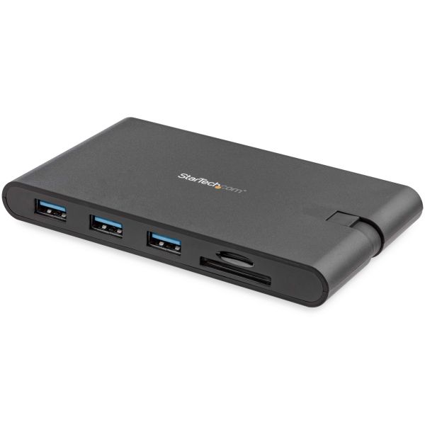 StarTech.com USB-C Multiport Adapter - USB Type-C 8-in-1 Mini Dock met HDMI 4K of VGA 1080p - 100W Power Delivery Passthrough, 3-Port USB 3.0 Hub, GbE, SD & MicroSD - Laptop Travel Dock (DKT30CHVSCPD)