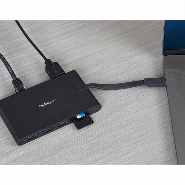 StarTech.com USB-C Multiport Adapter - USB Type-C 8-in-1 Mini Dock met HDMI 4K of VGA 1080p - 100W Power Delivery Passthrough, 3-Port USB 3.0 Hub, GbE, SD & MicroSD - Laptop Travel Dock (DKT30CHVSCPD)