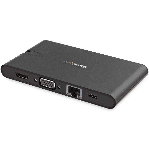 StarTech.com USB-C Multiport Adapter - USB Type-C 8-in-1 Mini Dock met HDMI 4K of VGA 1080p - 100W Power Delivery Passthrough, 3-Port USB 3.0 Hub, GbE, SD & MicroSD - Laptop Travel Dock (DKT30CHVSCPD)