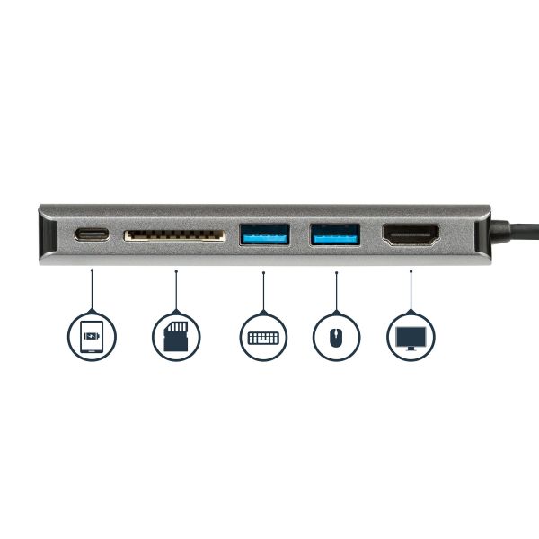 StarTech.com USB-C multiport adapter met SD kaartlezer - Power Delivery - 4K HDMI - GbE - 2 x USB 3.0 - USB-C hub - card reader - NIEUWE VERSIE BESCHIKBAAR DKT30CSDHPD3 (DKT30CSDHPD) (DKT30CSDHPD)