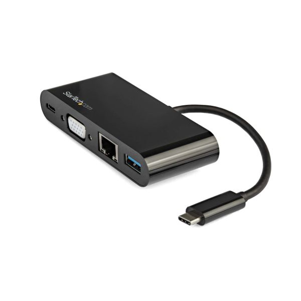 StarTech.com USB-C Multiport Adapter - Mini USB-C Dock met Single Monitor VGA 1080p Video - 60W Power Delivery Passthrough - USB 3.1 Gen 1 Type-A 5Gbps, Gigabit Ethernet - Docking Station (DKT30CVAGPD)