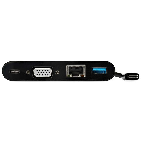 StarTech.com USB-C Multiport Adapter - Mini USB-C Dock met Single Monitor VGA 1080p Video - 60W Power Delivery Passthrough - USB 3.1 Gen 1 Type-A 5Gbps, Gigabit Ethernet - Docking Station (DKT30CVAGPD)