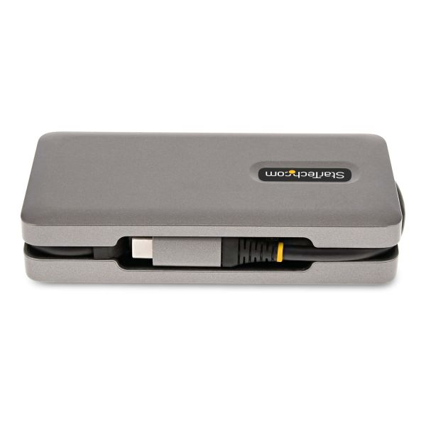 StarTech.com USB-C Multiport Adapter, 4K 60Hz HDMI/DP, 3-Port USB Hub, 100W Power Delivery Pass-Through, GbE, Travel Docking Station met Charging, Mini Dock, 30cm Wrap-Around Kabel