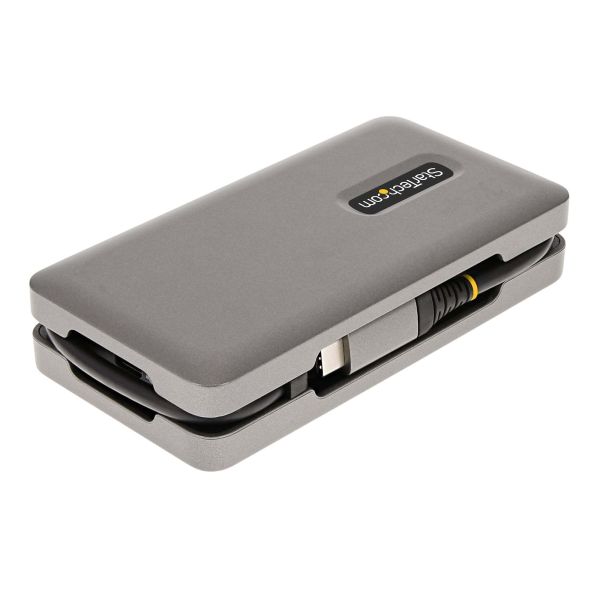 StarTech.com USB-C Multiport Adapter, 4K 60Hz HDMI/DP, 3-Port USB Hub, 100W Power Delivery Pass-Through, GbE, Travel Docking Station met Charging, Mini Dock, 30cm Wrap-Around Kabel