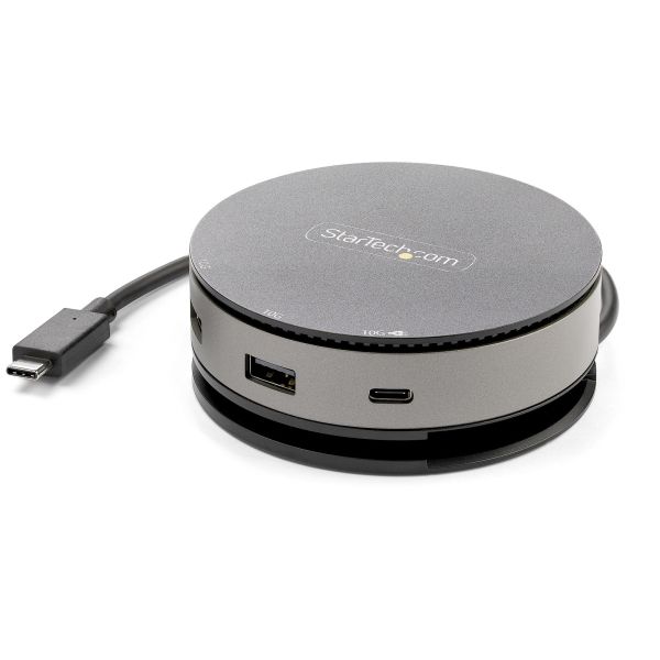 StarTech.com USB-C Multiport Adapter - USB 3.1 Gen 2 10Gbps Type-C Mini Dock met 4K 60Hz HDMI/DisplayPort of 1080p VGA - 75W PD Passthrough, 3-Port USB Hub, GbE - Travel Dock (DKT31CHDVCM)