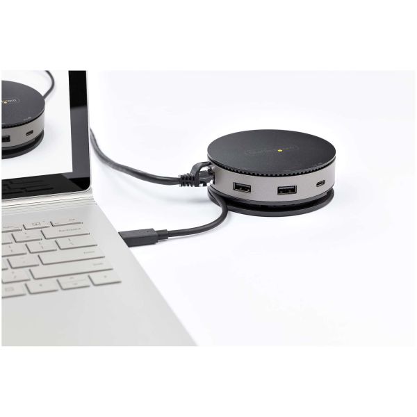 StarTech.com USB-C Multiport Adapter - USB 3.1 Gen 2 10Gbps Type-C Mini Dock met 4K 60Hz HDMI/DisplayPort of 1080p VGA - 75W PD Passthrough, 3-Port USB Hub, GbE - Travel Dock (DKT31CHDVCM)