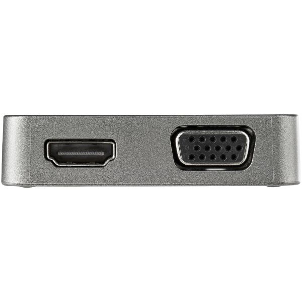 StarTech.com USB-C Multiport Adapter - USB 3.1 Gen 2 Type-C Aluminium Mini Dock - USB-C naar 4K HDMI of 1080p VGA Video - 10Gbps USB-A & USB-C Hub met GbE - Compatibel met Thunderbolt 3 (DKT31CHVL)
