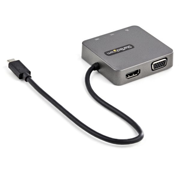 StarTech.com USB-C Multiport Adapter - USB 3.1 Gen 2 Type-C Aluminium Mini Dock - USB-C naar 4K HDMI of 1080p VGA Video - 10Gbps USB-A & USB-C Hub met GbE - Compatibel met Thunderbolt 3 (DKT31CHVL)