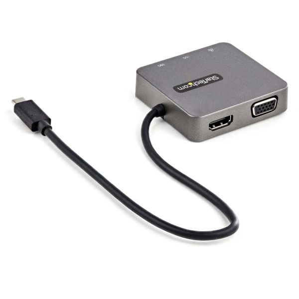 StarTech.com USB-C Multiport Adapter - USB 3.1 Gen 2 Type-C Aluminium Mini Dock - USB-C naar 4K HDMI of 1080p VGA Video - 10Gbps USB-A & USB-C Hub met GbE - Compatibel met Thunderbolt 3 (DKT31CHVL)