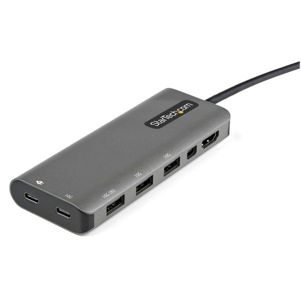 StarTech.com USB C Multiport Adapter - USB-C naar HDMI or Mini DisplayPort 4K 60Hz, 100W Power Delivery Pass-Through, 4-Port 10Gbps USB Hub - USB Type-C Mini Dock - 30cm Vaste Kabel (DKT31CMDPHPD)