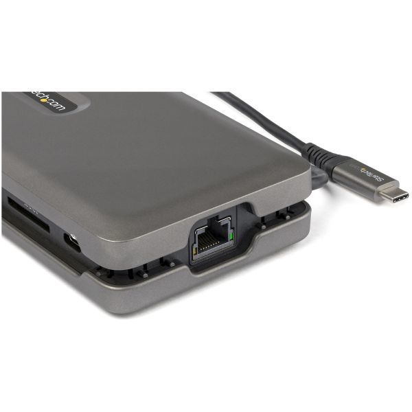 StarTech.com USB C Multiport Adapter, USB C naar 4K 60Hz HDMI 2.0, 2-Port 10Gbps USB Hub, 100W Power Delivery Pass-through, GbE, SD/MicroSD, USB Type-C Mini Dock, 25.4cm Kabel (DKT31CSDHPD3)