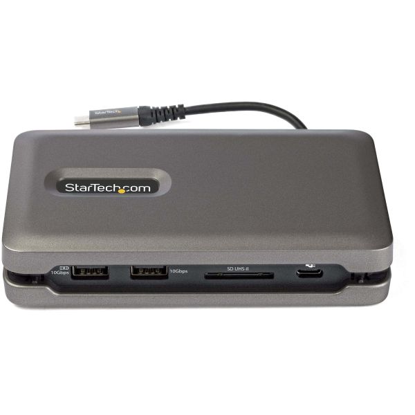 StarTech.com USB C Multiport Adapter, USB C naar 4K 60Hz HDMI 2.0, 2-Port 10Gbps USB Hub, 100W Power Delivery Pass-through, GbE, SD/MicroSD, USB Type-C Mini Dock, 25.4cm Kabel (DKT31CSDHPD3)