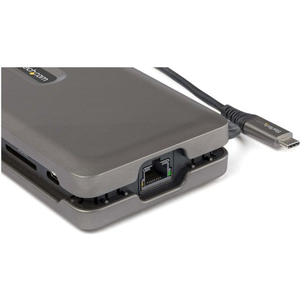 StarTech.com USB C Multiport Adapter, USB C naar 4K 60Hz HDMI 2.0, 2-Port 10Gbps USB Hub, 100W Power Delivery Pass-through, GbE, SD/MicroSD, USB Type-C Mini Dock, 25.4cm Kabel (DKT31CSDHPD3)