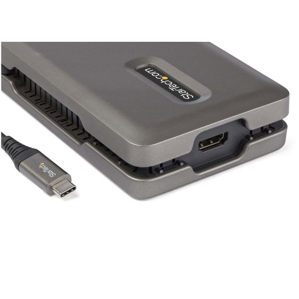 StarTech.com USB C Multiport Adapter, USB C naar 4K 60Hz HDMI 2.0, 2-Port 10Gbps USB Hub, 100W Power Delivery Pass-through, GbE, SD/MicroSD, USB Type-C Mini Dock, 25.4cm Kabel (DKT31CSDHPD3)