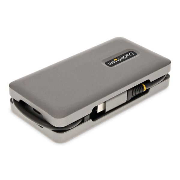 StarTech.com USB-C Multiport Adapter, 4K 60Hz HDMI/VGA, 3-Port USB Hub, 100W Power Delivery Pass-Through, GbE, Travel Docking Station met Charging, Mini Dock, 30cm Wrap-Around Kabel