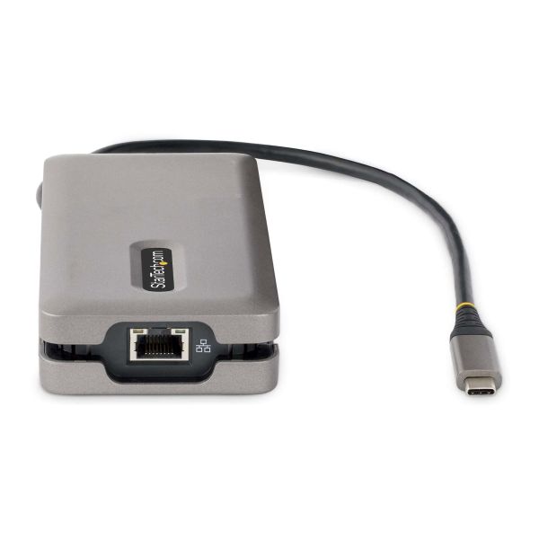 StarTech.com USB-C Multiport Adapter, 4K 60Hz HDMI/VGA, 3-Port USB Hub, 100W Power Delivery Pass-Through, GbE, Travel Docking Station met Charging, Mini Dock, 30cm Wrap-Around Kabel